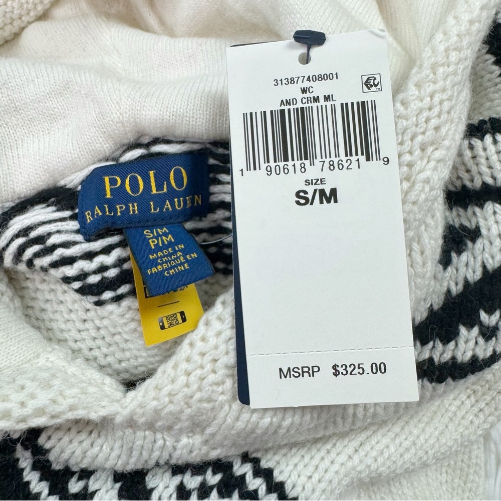 Polo Ralph Lauren girl’s hooded bohomien print sweater poncho alpaca wool blend - Picture 10 of 12